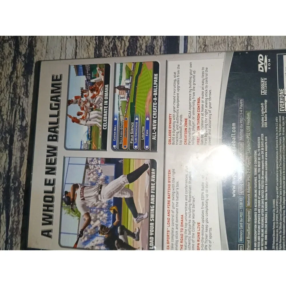MVP 06 NCAA Baseball PS2 Disc Game Complete 2006 College Sports